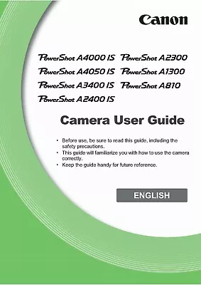 £9.99 • Buy Canon Powershot A810 Hs Full User Manual Guide Instructions Printed 180 Pages A5