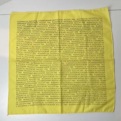 Vintage 1984 Washougal Washington National Championship Motocross Yellow Bandana • $19.95