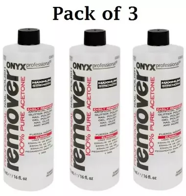 New (Pack Of 3 ) Professional 100% Pure Acetone Nail Polish Remover 16 Fl Oz • $15.77