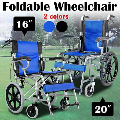Luxury🚨20  Fold Wheelchair Park Brakes Lightweight Soft Mobility Aid Disabled🚨 • $169.78