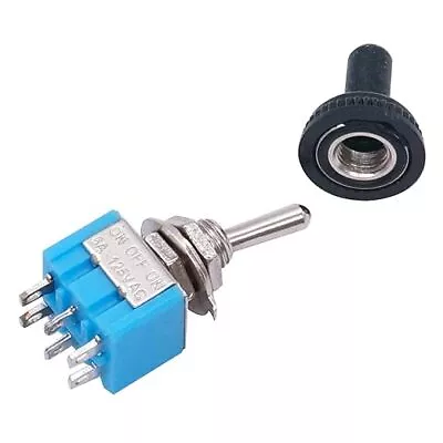 / 10 Pcs Mini Toggle Switch ON-Off-ON 3 Position 6 Pins DPDT AC 125V 6A + 10 ... • $15.99