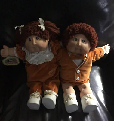 Coleco 1985 Cabbage Patch Kids Twins RARE With Matching Outfits Xavier Roberts • $109