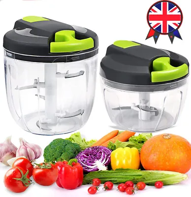 900ML Pulling Vegetable Food Chopper Slicer Hand Blender Kitchen Tool Processor • £7.98