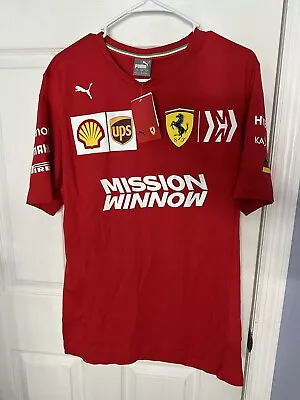 Bnwt Ferrari F1 Mission Winnow 2019 Puma Shirt T-shirt Vettel Leclerc Team Men L • $84