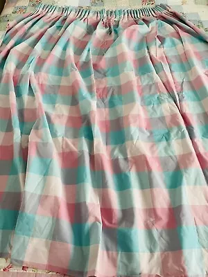 Beautiful Pair Of Laura Ashley Pink/blue Mitford Check Curtainseach 52”D 66”W • £40