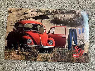 Vintage 1990s Advertising Poster Levi Strauss 501 Jeans Volkswagen VW Bug Beetle • $30