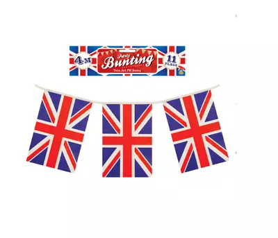 UK 4M Bunting British Union Jack Flag Indoor/Outdoor Decoration Garden Parties • £3.99