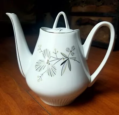 Teapot Atomic Vintage Mid Century Modern Bohemian Czech Fine China With Lid • $21