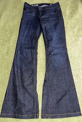 J Crew High Heel Flare Jeans Womens 25 Bootcut Dark Stretch Denim Pants 28x31 • $14.99