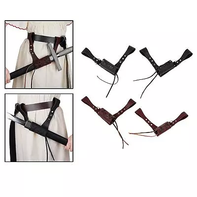 Medieval Pirate Leather  Scabbard Belt Steampunk   Holder  Cosplay Accessory For • £8.57