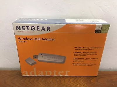 Netgear Wireless PC USB Adapter MA111 V2 802.11b 11Mbps 2.4GHz WiFi - New • $19.95