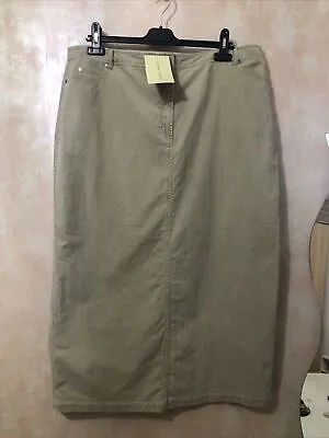 LAURA ASHLEY A-line Fine Cord Soft Style SKIRT UK 20 New With Tag Beige Skirt • £19.95