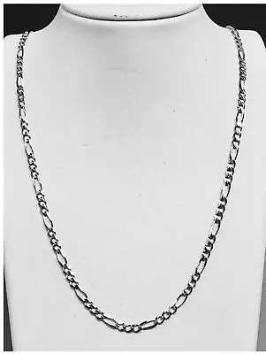 14kt Solid WHITE Gold Mens Figaro Curb Link Chain/Necklace 24 Inch 38 Grams • $1500