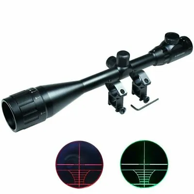 6-24x50 AOEG Hunting Rifle Scope Red Green Dual Illuminated Optical Gun Scope • $45.86