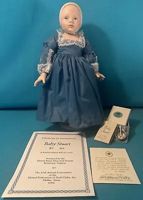 UFDC 1996 BABY STUART Doll By US Historical Society With Pewter Bowl Spoon Box • $9.99