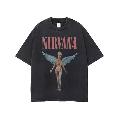 Unisex Washed T-Shirt Oversized Streetwear Nirvana In Utero • $39.99