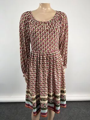 Vintage 70s Dress Party Floral Long Sleeve Polyester Net Core Unique Knit GG30 • $23.99