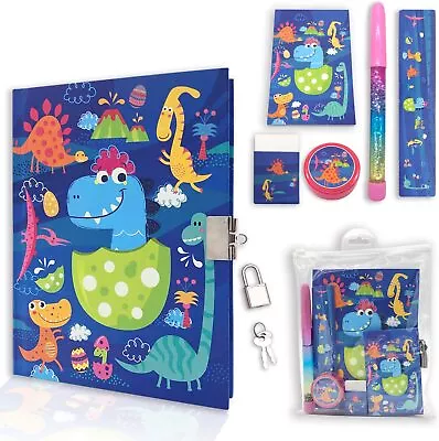 Kids Diary With Lock Dinosaur Journal And Pen Set For Boys-Au • $24.29