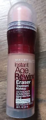 Maybelline Instant Age Rewind Eraser Treatment Makeup Medium Beige 300 SPF 18 • $9.95