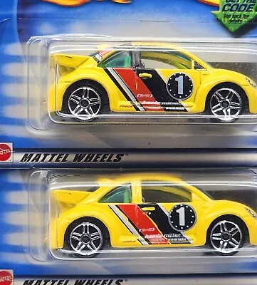 HOT WHEELS 2002 MAINLINE FIRST EDITIONS NEW VOLKSWAGEN BEETLE CUP Stripe Variant • $14.99