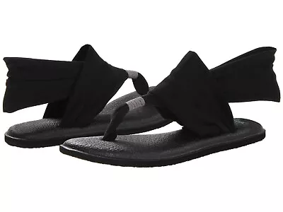 Women's Shoes Sanuk YOGA SLING 2 Knit Fabric Sandals SWS10001 BLACK • $17.09