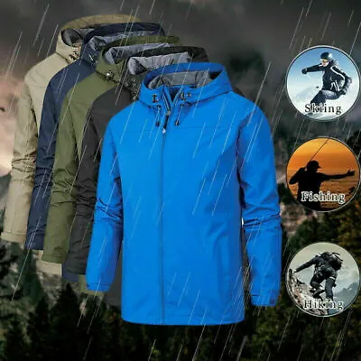 New Men's Waterproof Windproof Outdoor Hiking Work Hooded Jacket Coat Outdoor • $28.47