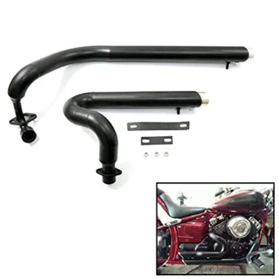 $268 • Buy Exhaust Pipes Shortshots Staggered For Yamaha V Star 650 XVS650 Dragstar XVS400