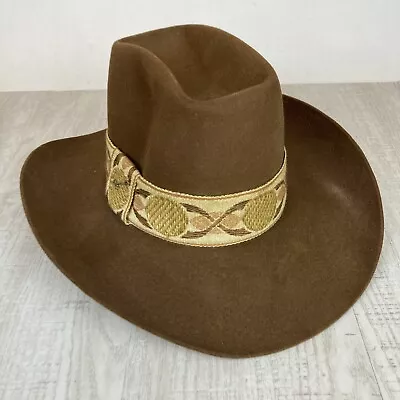 Vintage Stetson Cowboy Western Hat 4X XXXX Beaver Felt Brown Size 6-7/8 • $89.99