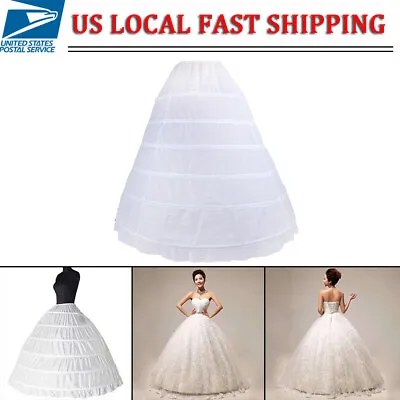 Crinoline 6 Hoop Petticoat A Line Floor Length Underskirt Bridal Wedding Dress • $17.99