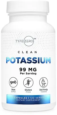 Type Zero Potassium Citrate (99mg 120 Capsules) - Gluten Free Non-GMO • $10