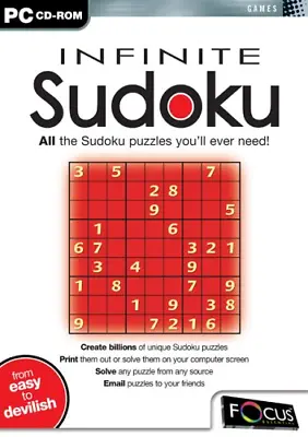 £2.89 • Buy Infinite Sudoku Windows XP/98/2000/ME 2005 New Top-quality Free UK Shipping