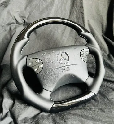 AMG Mercedes Steering Wheel E-Class CLK W210 W208 W463 Black Piano New Leather • $843