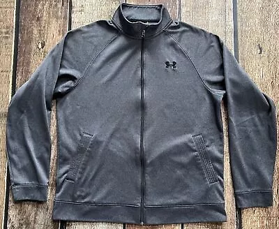 Under Armour Full Zip Track Jacket Gray Black Mens Size Xl Excellent • $29.99