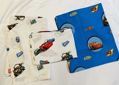 Disney Cars Movie Twin Flat Sheet Lot - 3 Flat Sheets Only  • $19.99