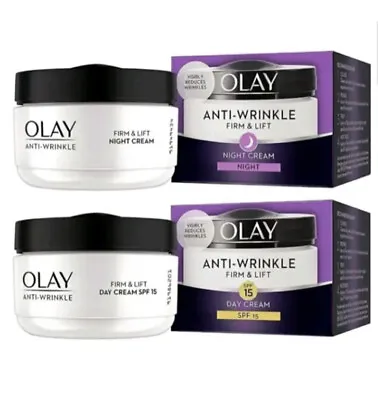 £13.94 • Buy Olay Anti-Wrinkle Firm & Lift SPF 15 Day And Night Cream 50ml Bundle Set