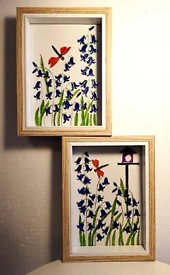  Hand Painted Glass Wall Decoration/Hand Painted Glass Frames/Mother's Day Gift • £35