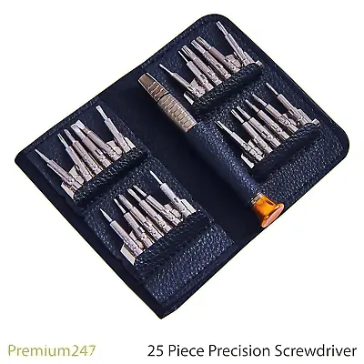 25pcs Precision Small Screwdriver Set For Phone Watch Laptop Glasses With Pouch • £4.79