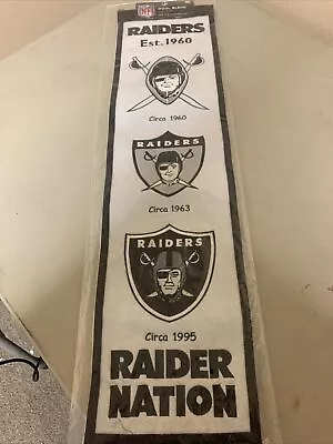 Oakland Raiders Wool Embroidered Heritage Banner Winning Streak Rare 32 X8  • $20.88