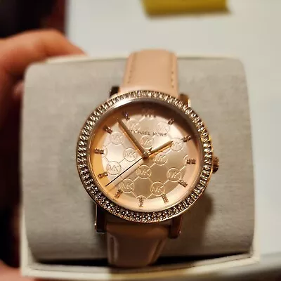 Womens Wristwatch MICHAEL KORS COREY MK2986 Leather Brown Golden • $125