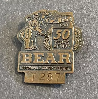 1980 Indy 500 BRONZE Pit Pass Badge Pin #T 297 Ruthford Winner BEAR • $25
