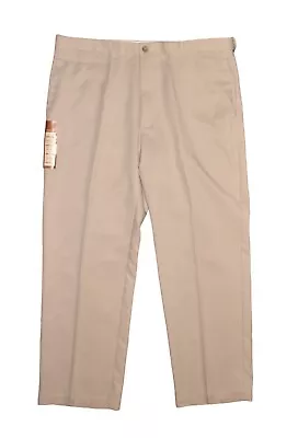 HAGGAR NEW $65 Cool 18 Performance Comfort Waist Flat Front Khaki Pant Men's 40 • $26.99