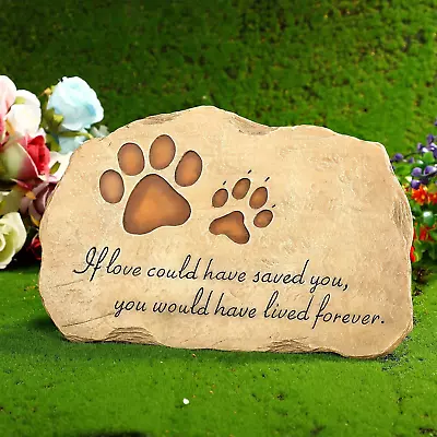 Pet Memorial Stone Pet Memory Stepping Stone Cat Dog Headstone Garden • $28.13