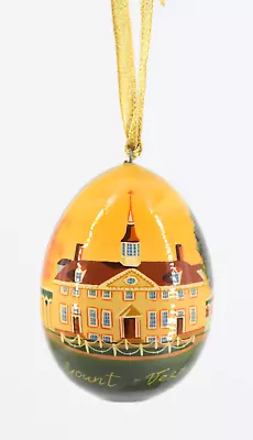 HANDCRAFTED Wood Hand Painted Lacquer EGG Ornament Mount Vernon Estate • $12