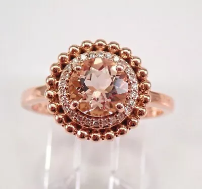 2.10Ct Round Cut Lab-Created Morganite Halo Engagement Ring 14K Rose Gold Plated • $131.19