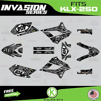 $79.99 • Buy Graphics Kit For Kawasaki KLX250 (2008-2020) KLX 250 INVASION-smoke