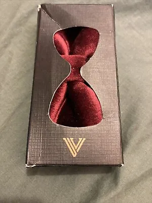 *New Slightly Used But In Box* Burgundy Red Velvet Bow Tie Wedding Party • £5
