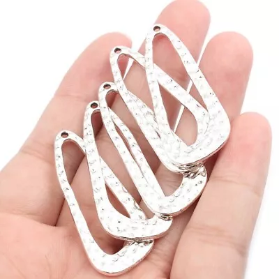 15Pcs Antique Silver Hammered Open Triangle Charms Pendants DIY Jewelry Findings • $4.59