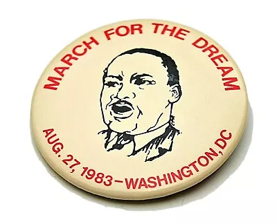 Race Protest Aug 27th 1983 March On Washington Button Pin NOS New MLK 20th Anniv • $27.99