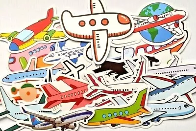 Plane Stickers 20/50 Waterproof Vinyl Stickers For Water Bottles Bikes Aeroplane • £4.99