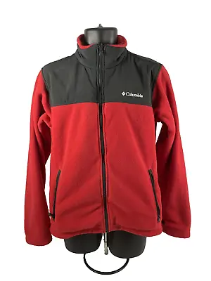 Mens Columbia Interchange Bugaboo Fleece Full Zip Jacket Sz M Red • $22.79